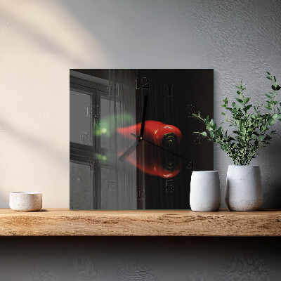 Wanduhr aus glas Pfeffer