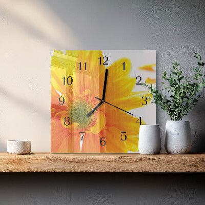 Wanduhr aus glas Blume