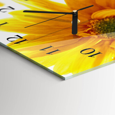 Wanduhr aus glas Blume