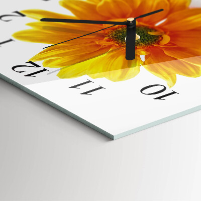 Wanduhr aus glas Blume