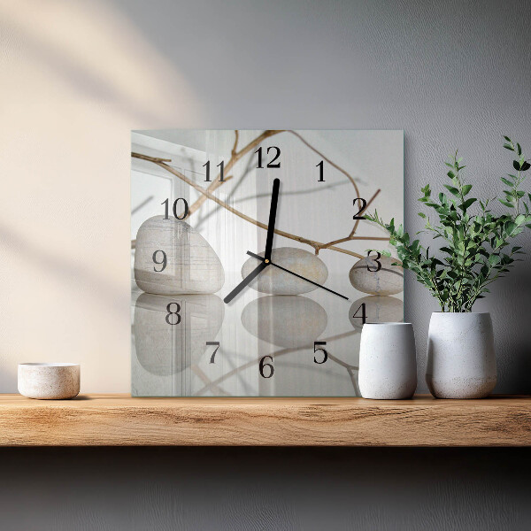 Wanduhr aus glas Steine