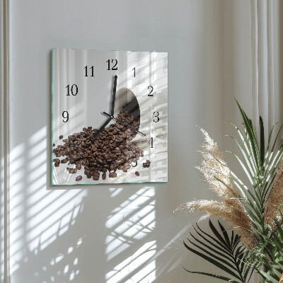 Wanduhr aus glas Tasse Kaffee