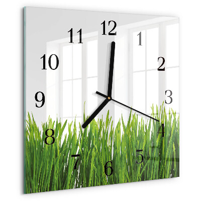 Wanduhr aus glas Gras
