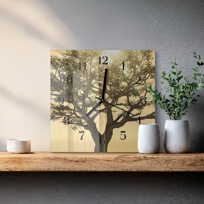 Wanduhr aus glas Baum