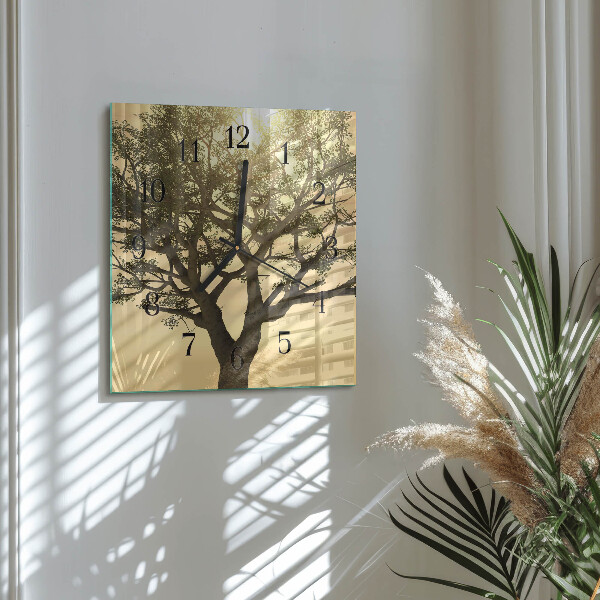 Wanduhr aus glas Baum