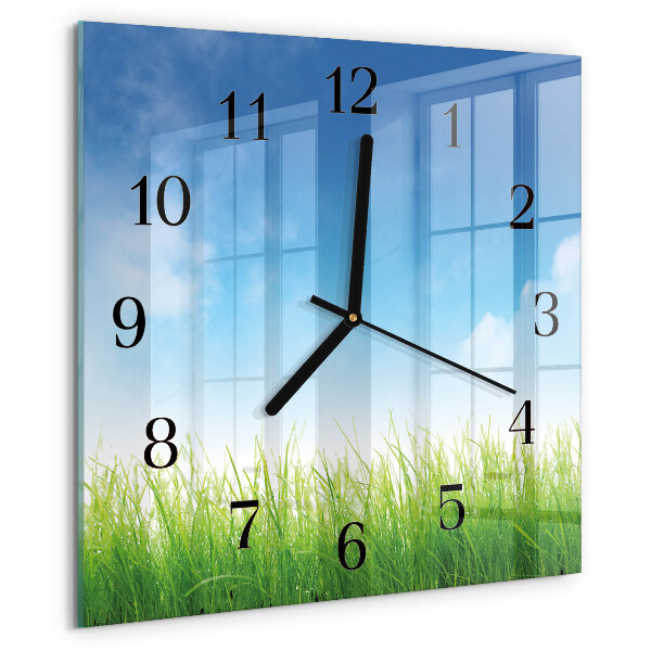 Wanduhr aus glas Gras