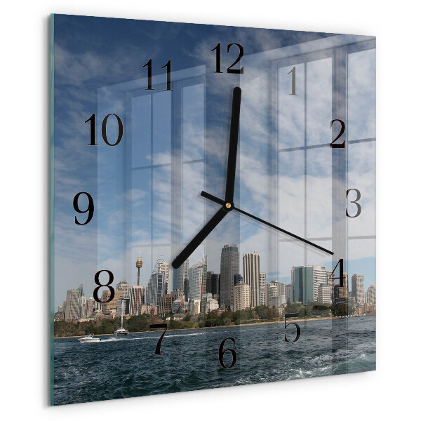 Wanduhr aus glas Stadt