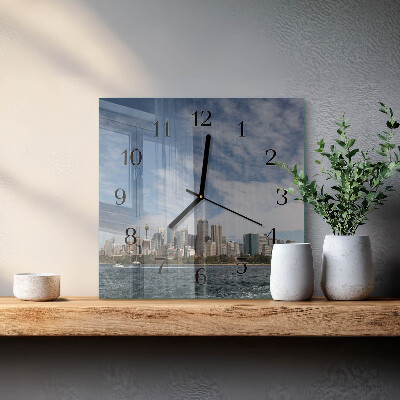 Wanduhr aus glas Stadt