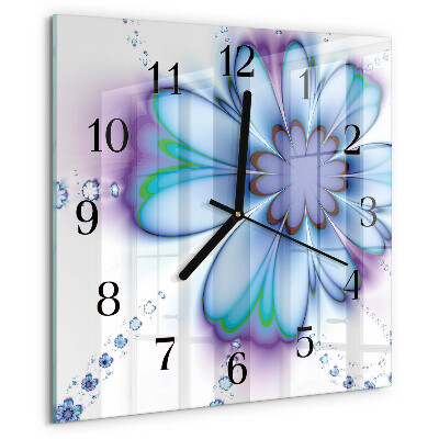 Wanduhr aus glas Blume