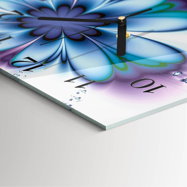 Wanduhr aus glas Blume