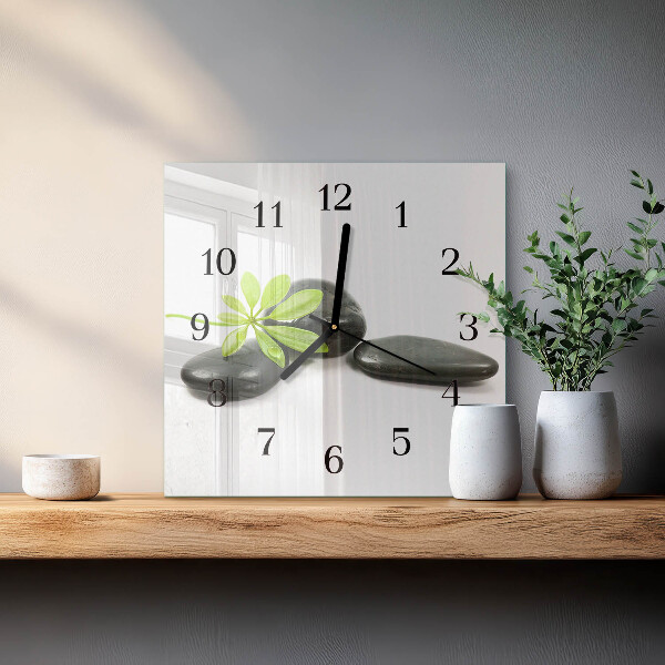 Wanduhr aus glas Steine