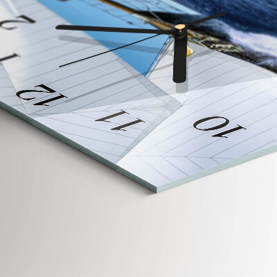Wanduhr aus glas Segelboot
