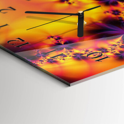 Wanduhr aus glas Blumen