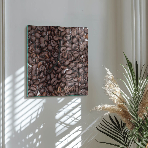 Wanduhr aus glas Kaffeebohnen