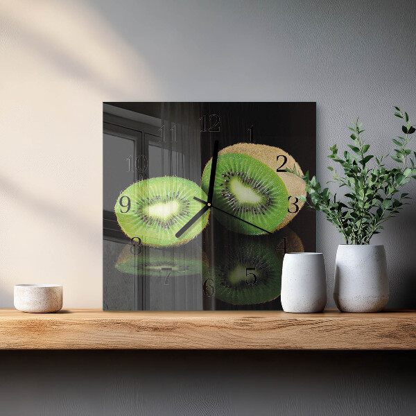 Wanduhr aus glas Kiwi