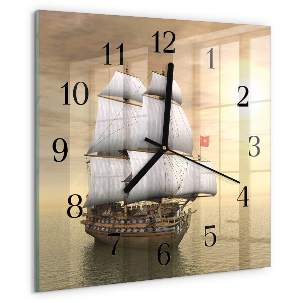 Wanduhr aus glas Schiff