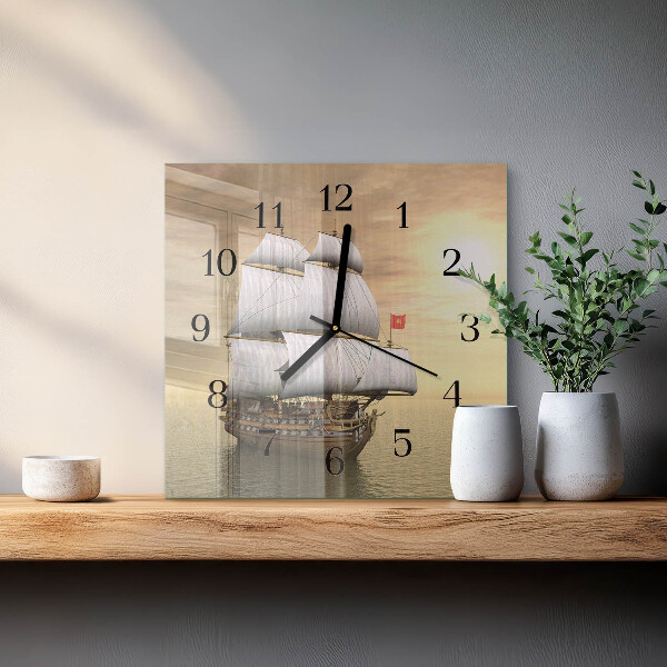 Wanduhr aus glas Schiff