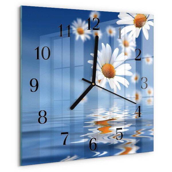 Wanduhr aus glas Blume