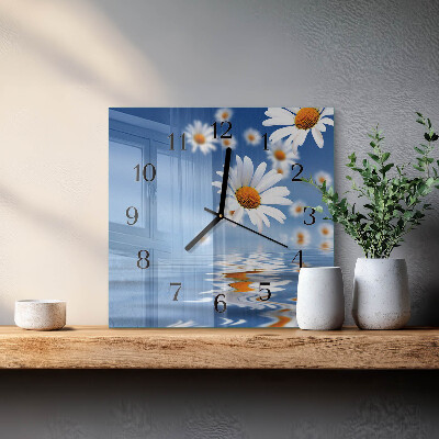 Wanduhr aus glas Blume