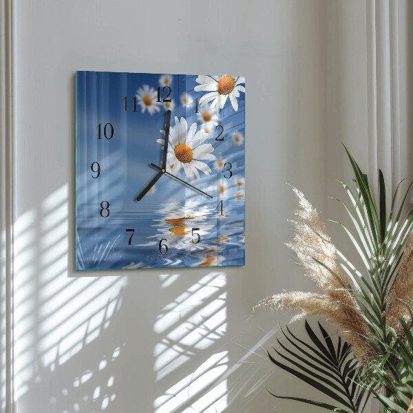 Wanduhr aus glas Blume