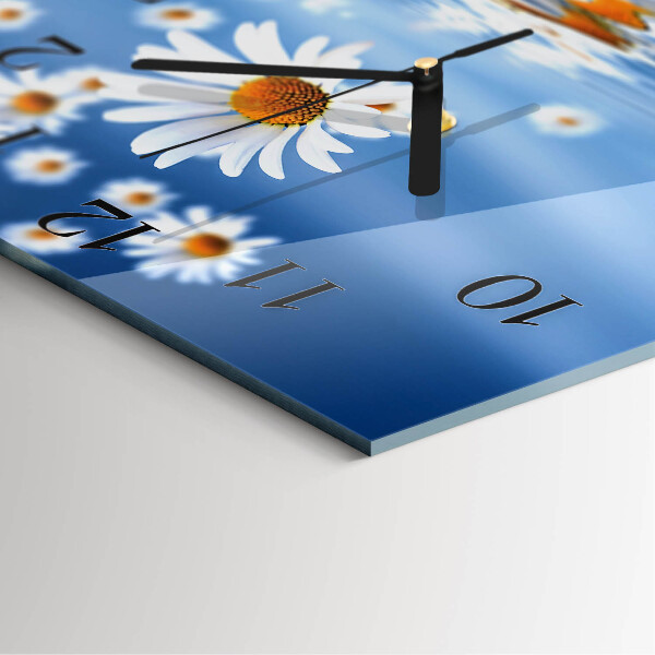Wanduhr aus glas Blume