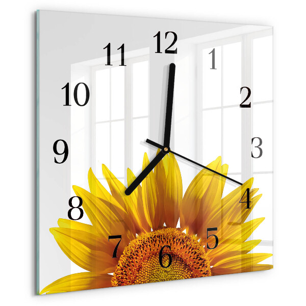 Wanduhr aus glas Blume