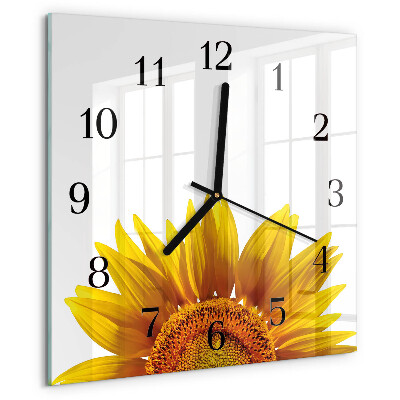 Wanduhr aus glas Blume