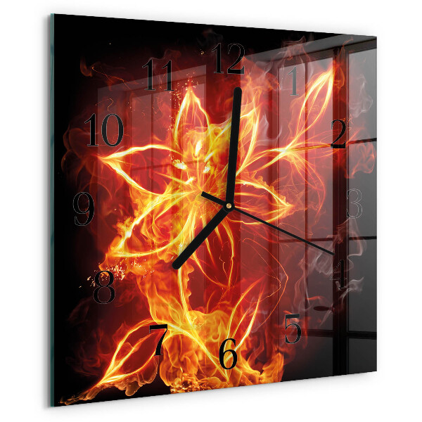 Wanduhr aus glas Feuerblume