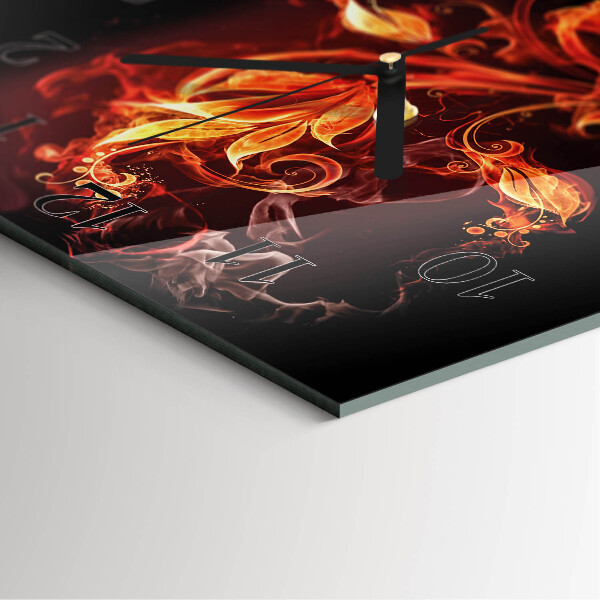 Wanduhr aus glas Feuerblume
