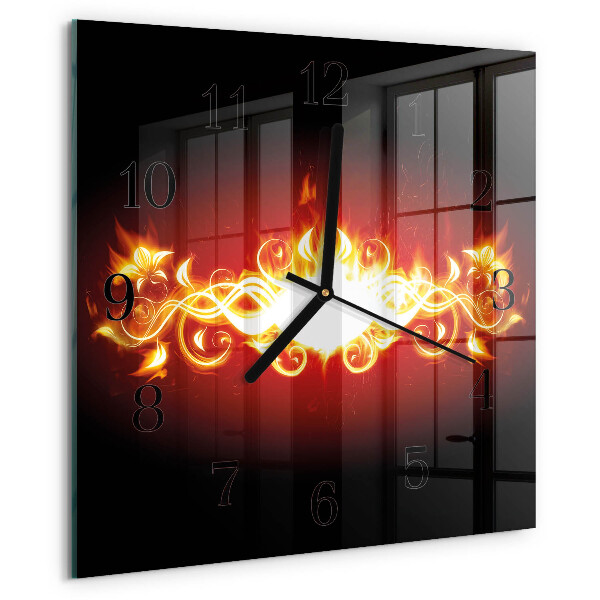 Wanduhr aus glas Feuerblume
