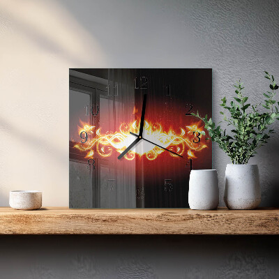 Wanduhr aus glas Feuerblume