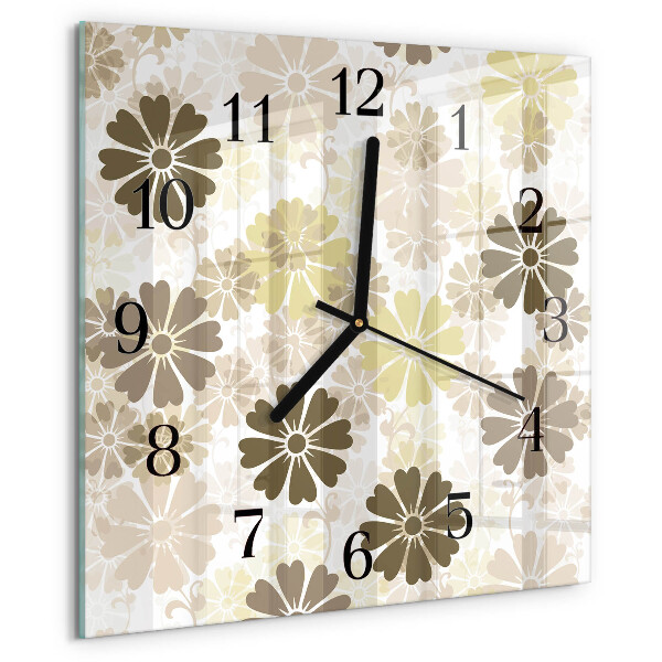 Wanduhr aus glas Blumenkunst