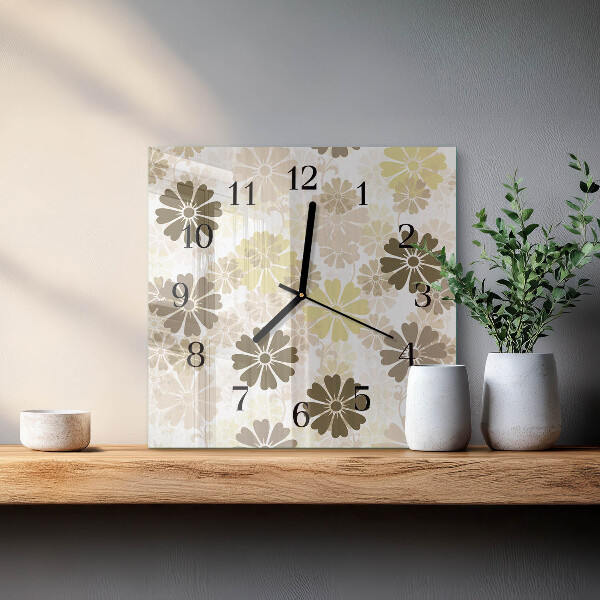 Wanduhr aus glas Blumenkunst