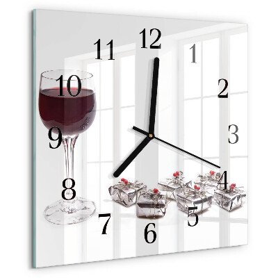 Wanduhr aus glas Weinglas