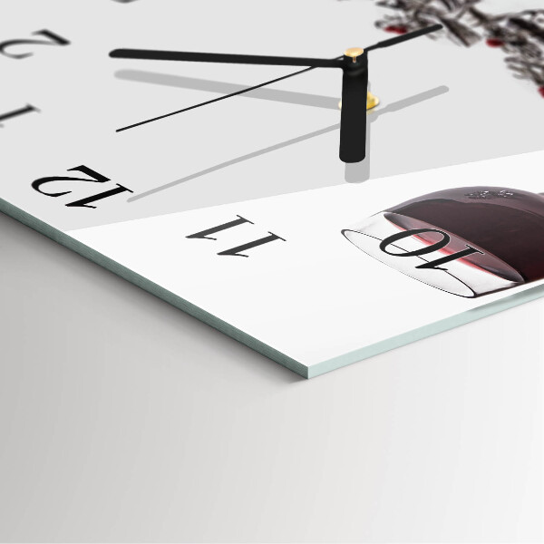 Wanduhr aus glas Weinglas