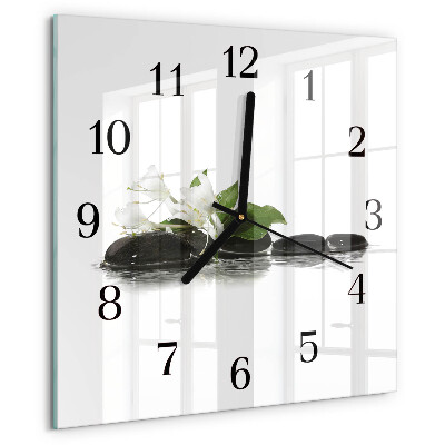 Wanduhr aus glas Zen-Steine