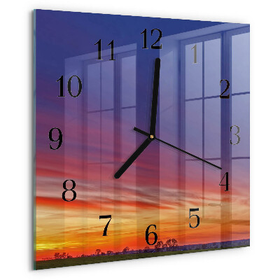 Wanduhr aus glas Feld