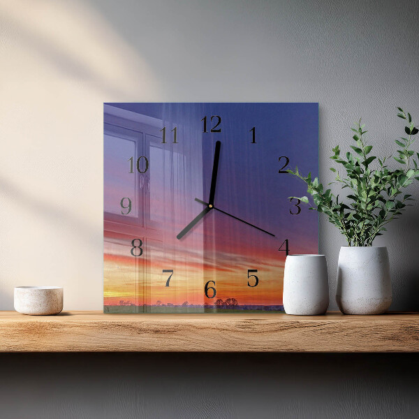 Wanduhr aus glas Feld