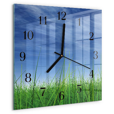 Wanduhr aus glas Gras