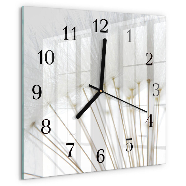 Wanduhr aus glas Löwenzahn