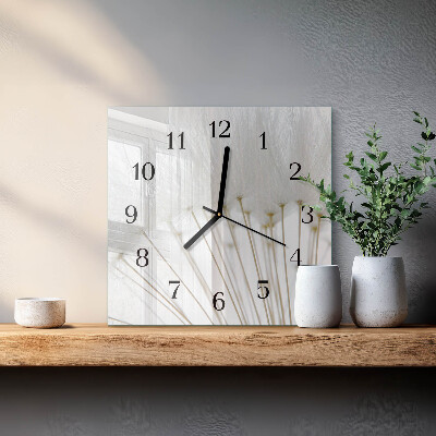 Wanduhr aus glas Löwenzahn