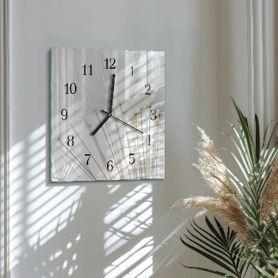 Wanduhr aus glas Löwenzahn