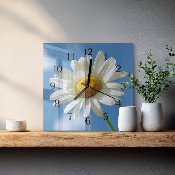 Wanduhr aus glas Blume