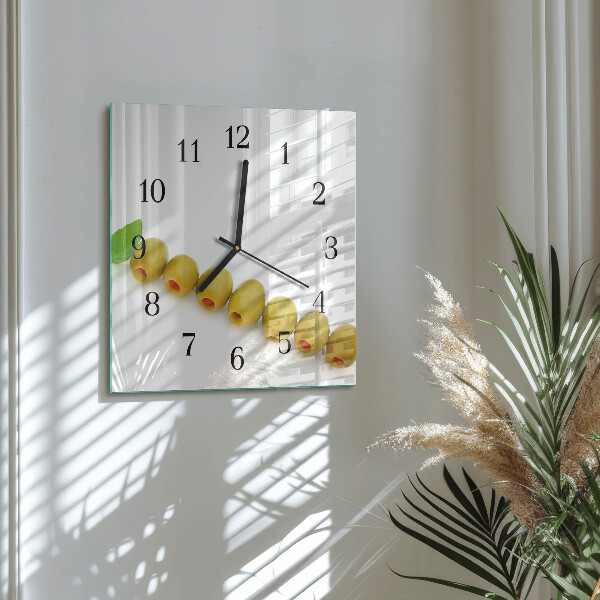Wanduhr aus glas Oliven