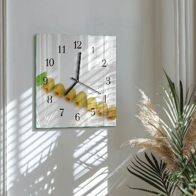Wanduhr aus glas Oliven