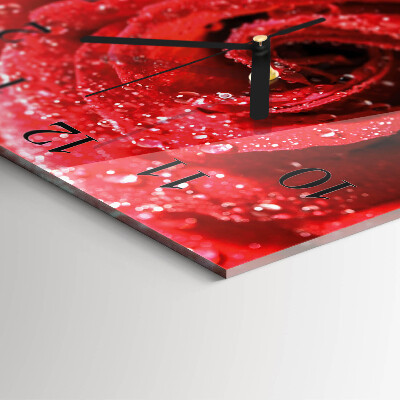 Wanduhr aus glas Rose
