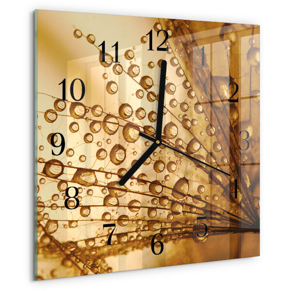 Wanduhr aus glas Löwenzahn