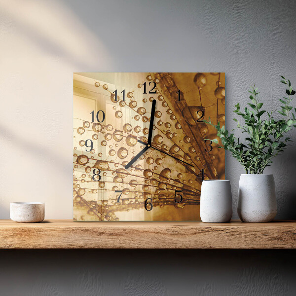Wanduhr aus glas Löwenzahn