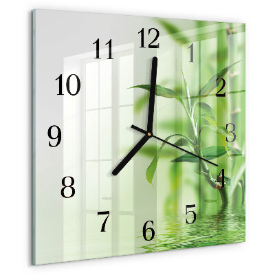 Wanduhr aus glas Bambus