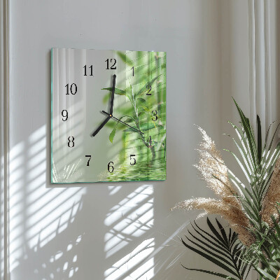 Wanduhr aus glas Bambus